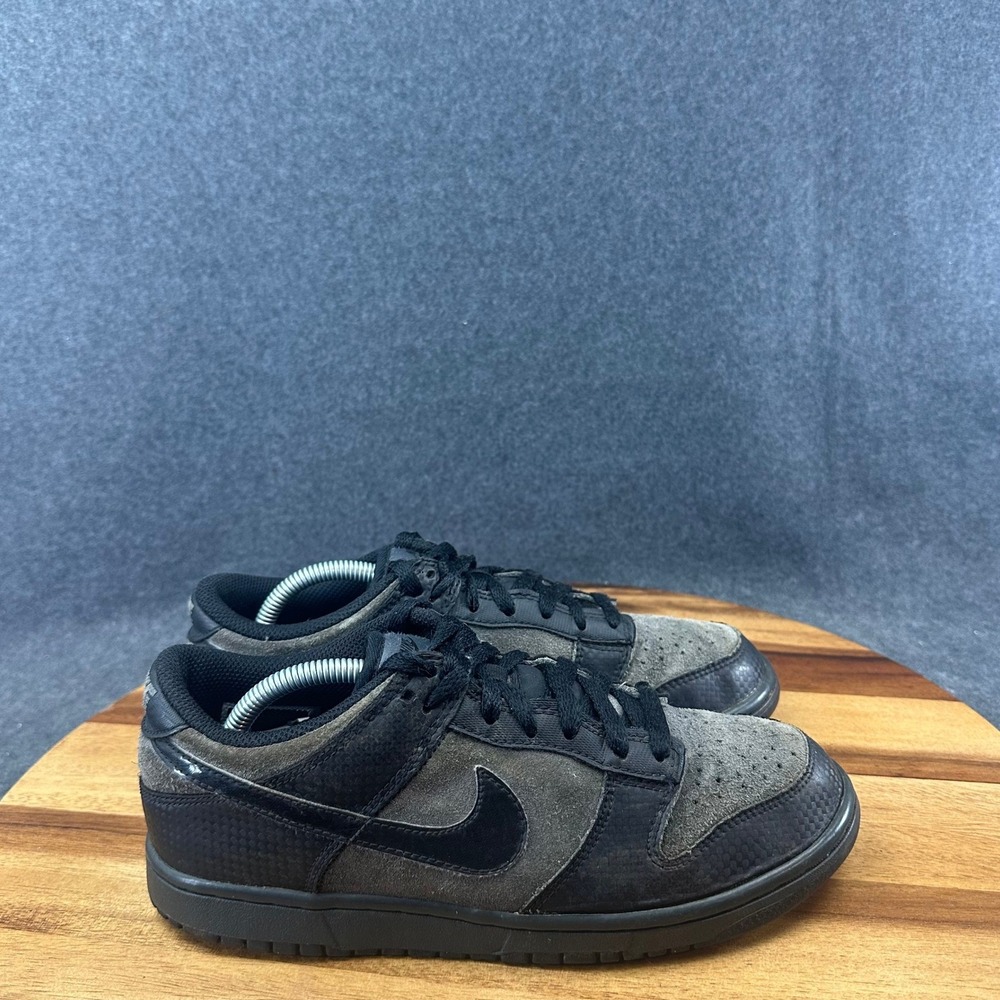 Nike Dunk Low GS Black Dark Charcoal Suede Sneakers 429661-007 Women 7.5 Kids 6Y
